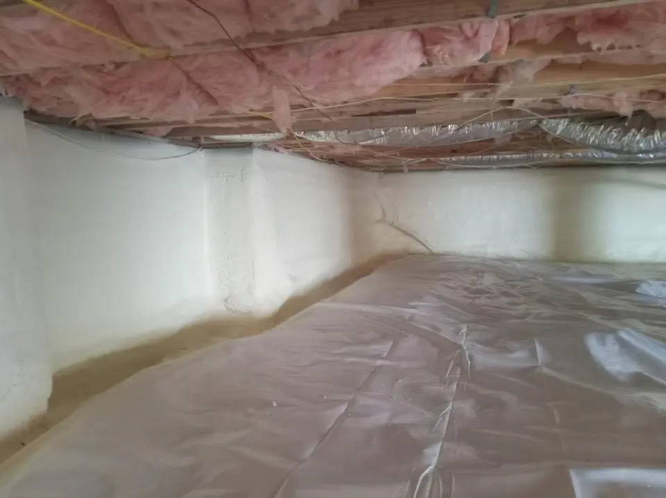 Crawl space encapsulation with closed-cell spray foam for Roof Waterproofing in Guttenberg